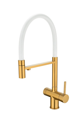 Смеситель Emar ЕС - 7024WHT PVD Golden