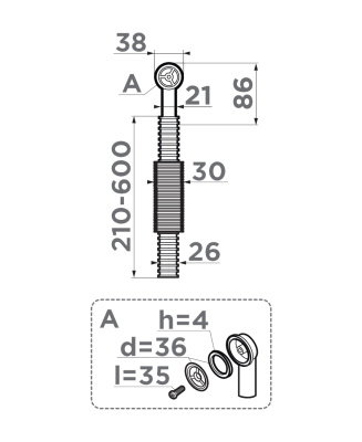 Перелив круглый   Omoikiri OV-1-R-AB022