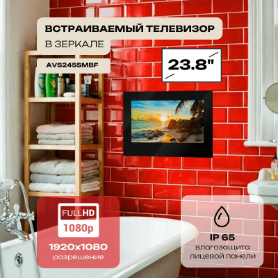 Телевизор для ванной комнаты  AVEL AVS245SMBF (AVS245SM Black)
