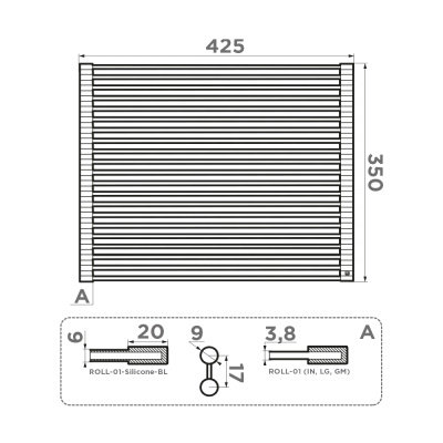 Ролл-мат для мойки св.золото/черн. силикон roll-01-lg(арт.4997001) Omoikiri ROLL-01-LG