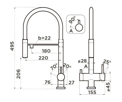 Сменный гибкий шланг  Omoikiri OT-01-IB